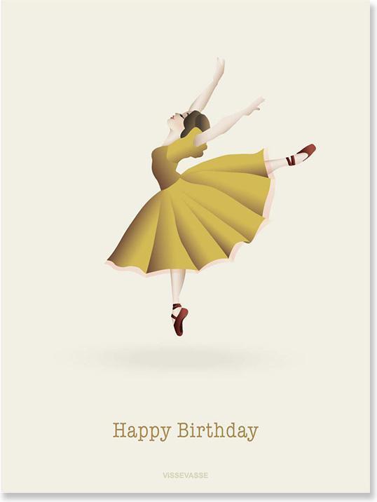 Produktbild Vissevasse Greeting card Happy birthday ballerina (2 Stk.)