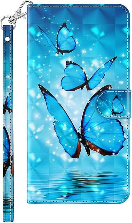 Image du produit Cover-Discount iPhone 14 Plus - Étui effet scintillant papillon bleu (Apple iPhone 14 Plus)