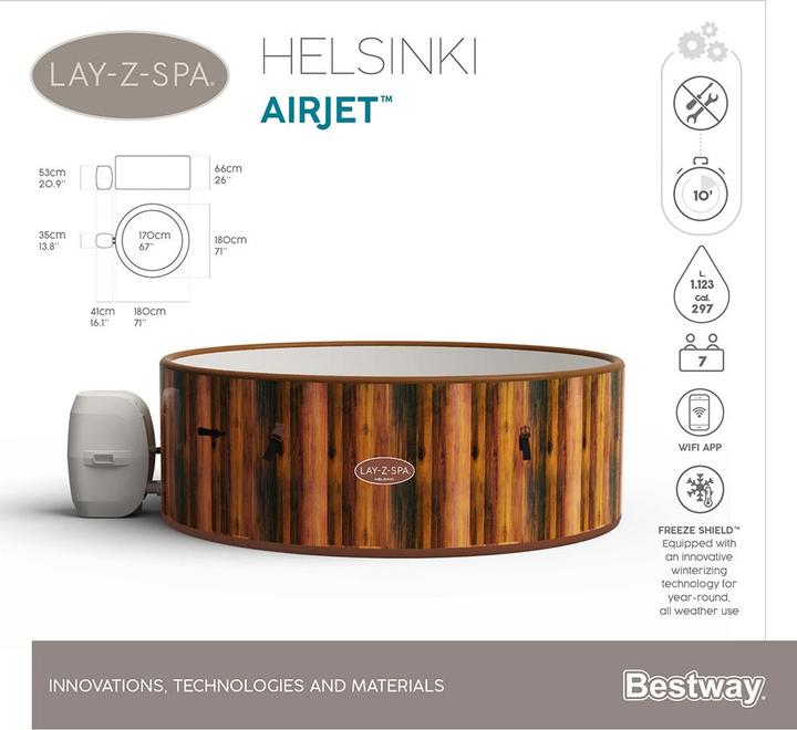 Actual product image Bestway Lay-Z-Spa Helsinki 180x66cm Airjet (7 pers.)