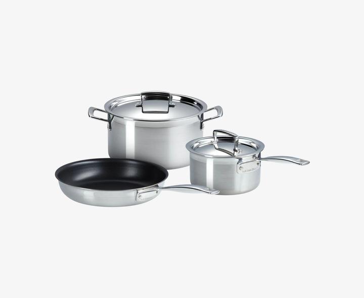 Produktbild Le Creuset 3-PLY 3-TLG. KOCHSET (24 cm, Pfannenset + Topfset, Edelstahl)