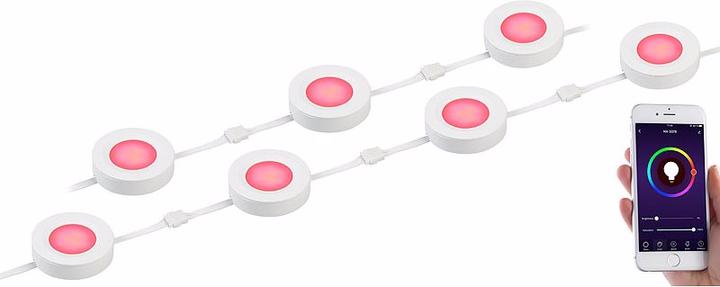 Image du produit Lunartec Set de 7 LEDs WLAN à encastrer, RGB+W, pour Amazon Alexa & Google Assistant