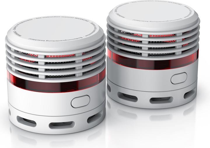 Immagine prodotto Brandson 2x rilevatore di fumo, batteria Li-Ion della durata di 10 anni, volume 85dB, LED, pulsante di