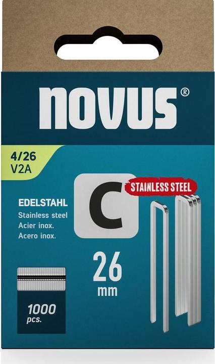 Produktbild Novus Schmalrückenklammern C 4 26mm V2a