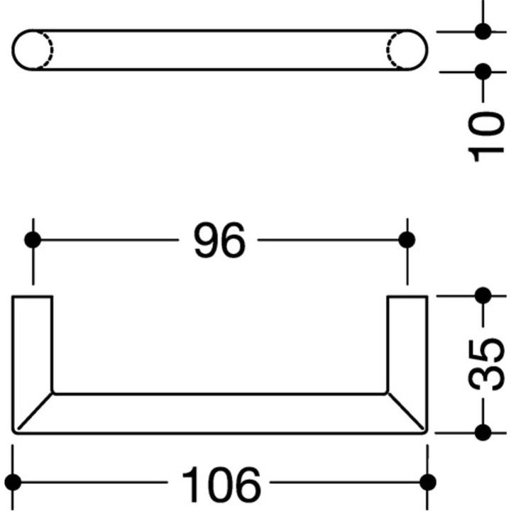 Actual product image Hewi Furniture handle 562.10.96 plastic 99 pure white 96 mm Ø 10 mm