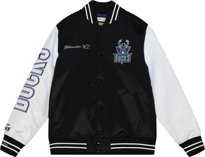 Image du produit Mitchell & Ness M&N Varsity Satin VEste - NBA Milwaukee Bucks (XL)
