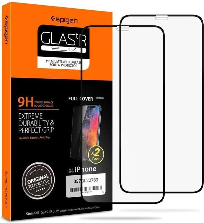Image du produit Spigen Verre Tempéré Fc 2-Pack Iphone 11 Pro Noir (2 pièce(s), Apple iPhone XS, Apple iPhone 11 Pro, Apple iPhone X)