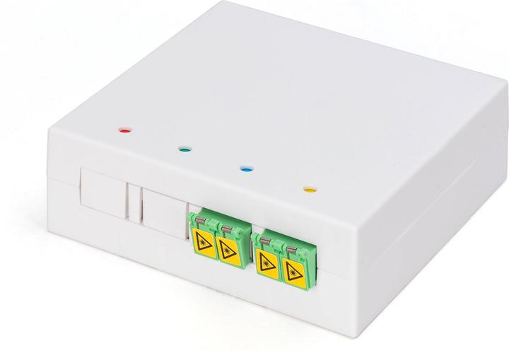 Image du produit Digitus Boîtier FTTH avec 2x LC (APC) DX adaptateur mural et montage sur rail DIN