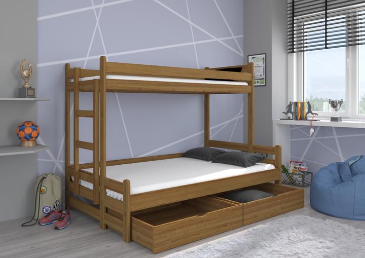 Image du produit ADRK Furniture Lit superposé triple avec matelas BENITO 200x80 (200 x 80 cm)