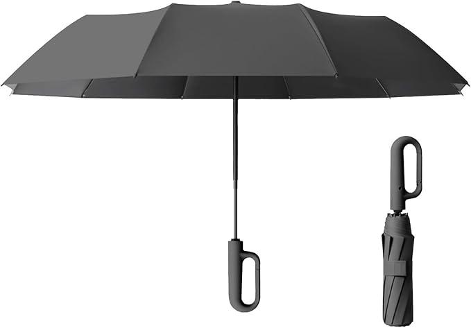 Alopini Tragbare grosse automatische Regenschirm mit Schnalle für beide sonnigen und regnerischen Tag