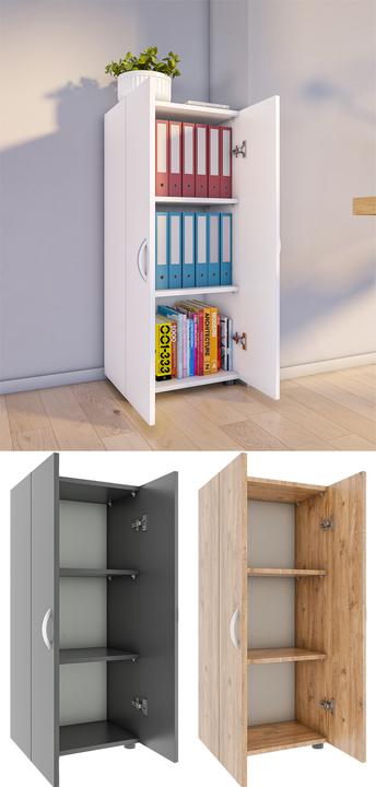 Immagine prodotto VCM Armadietto per ufficio Libri Armadietto per archiviazione Armadietto per mobili da ufficio Ulas (49 x 34 x 108 cm)