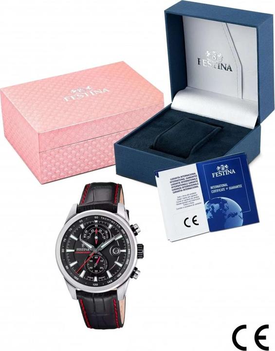 Immagine prodotto Festina Orologio Cronografo Timeless F20695/6 Cinturino In Pelle Nera, Uomo (Cronografo, 316 mm)