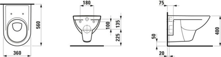 Actual product image Laufen Wall-hung WC PRO Wash-down, 6 l white