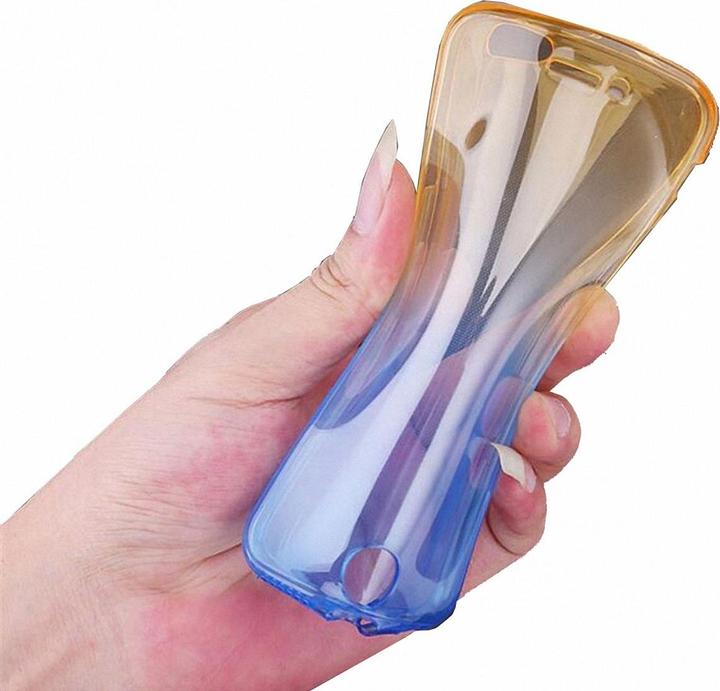 Produktbild König Design Huawei P8 Lite Full Body 360 Silikon Schutzhülle Handyhülle Case Blau / Violett (Huawei P8 Lite)