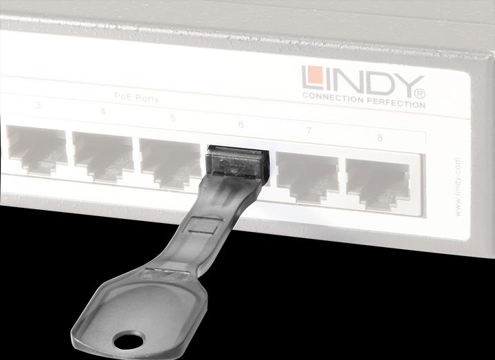 Actual product image Lindy RJ45 port lock with key