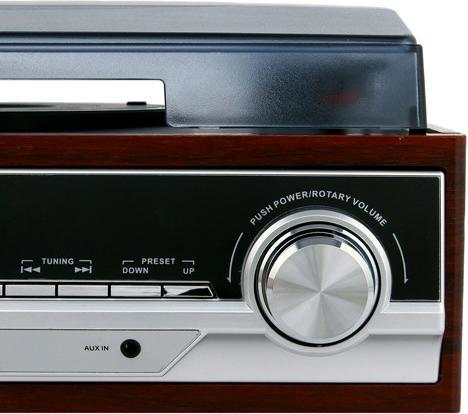 Actual product image Camry CR 1113 Audio turntable with belt drive, cappuccino, chrome, wood (Semi-automatic)