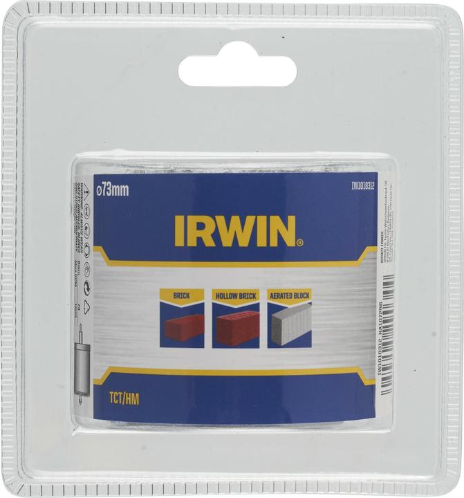 Actual product image Irwin OTWORNICA TCT/HM BEZ ADAPTERA 73mm do cegieł, pustaków i betonu komórkowego (73 mm)