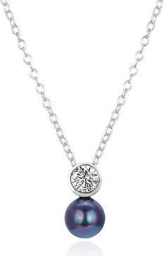 Produktbild Agato Elegant silver necklace with black pearl AGS1557/47P-BLACK