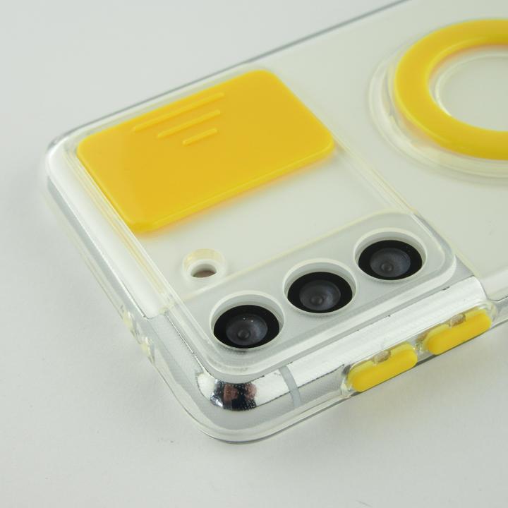 Actual product image PhoneLook Coque Caméra clapet avec anneau jaune (Samsung Galaxy S22+)