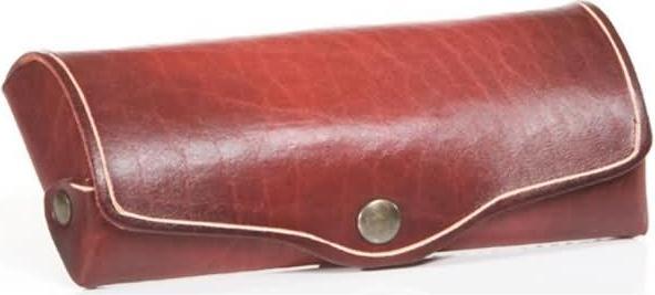 Image du produit Mika Étui à lunettes, groá, cuir de selle, bouton-pression, rouge