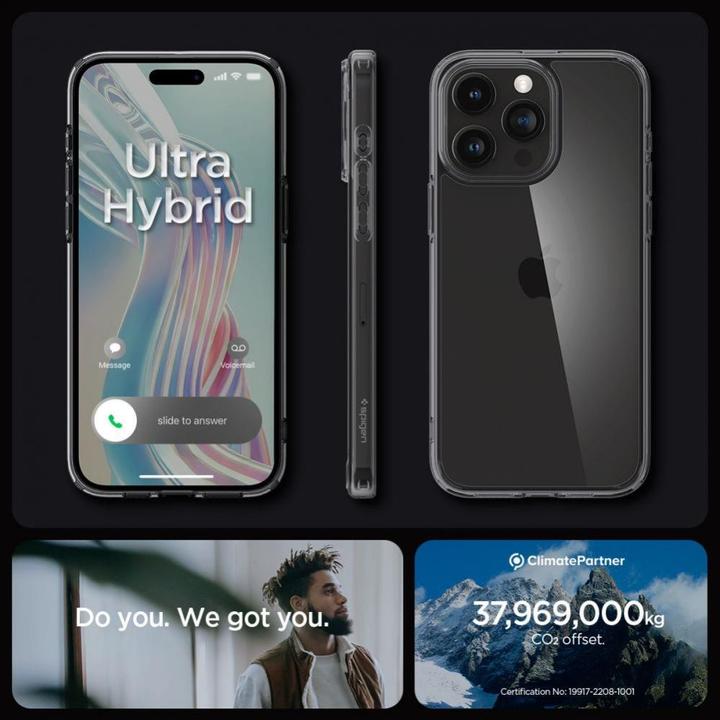 Produktbild Spigen Ultra Hybrid-Hülle für iPhone 15 Pro – transparentes Grau (Apple iPhone 15 Pro)