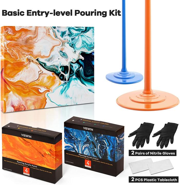 Produktbild Viswin Deluxe Acrylfarben-Set mit franzoesischer Staffelei