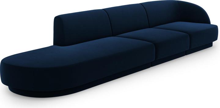 Actual product image Micadoni Left Velvet Sofa, "Miley", 4 Seats, 323x90x70Made in Europe (2 person sofa, 3-seater, 4-seater)