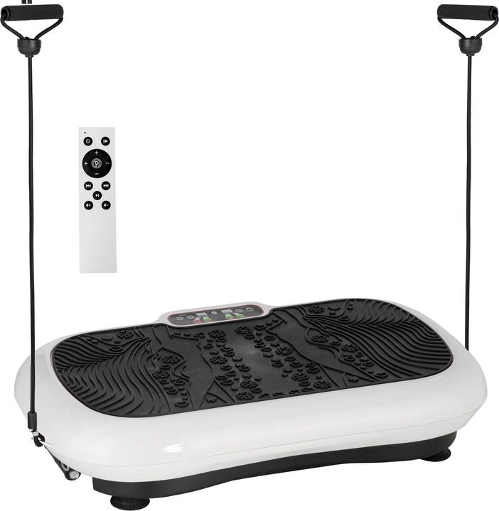 Swisshandel24 Vibration plate with 2 fitness bands 99 vibration levels 120 kg load capacity Vibration plate