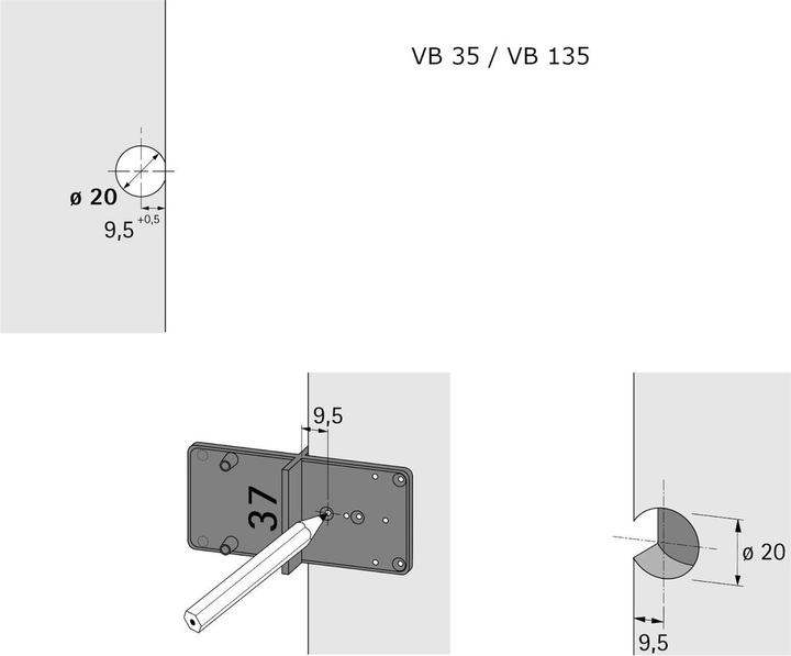 Actual product image Hettich Ankrn-Schablone (Perforated plate, 1 pcs.)