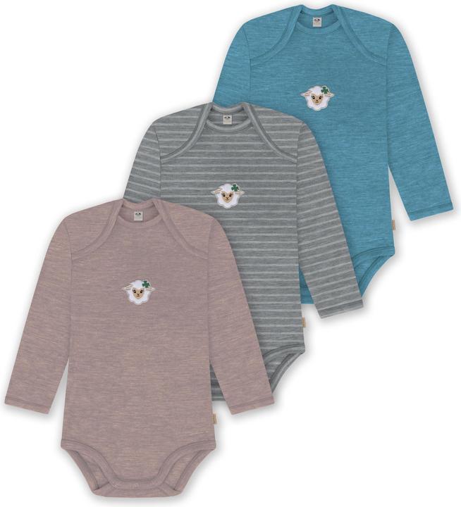Normani 3er Pack Baby Merino Body Langarm „Auckland" - 9383
