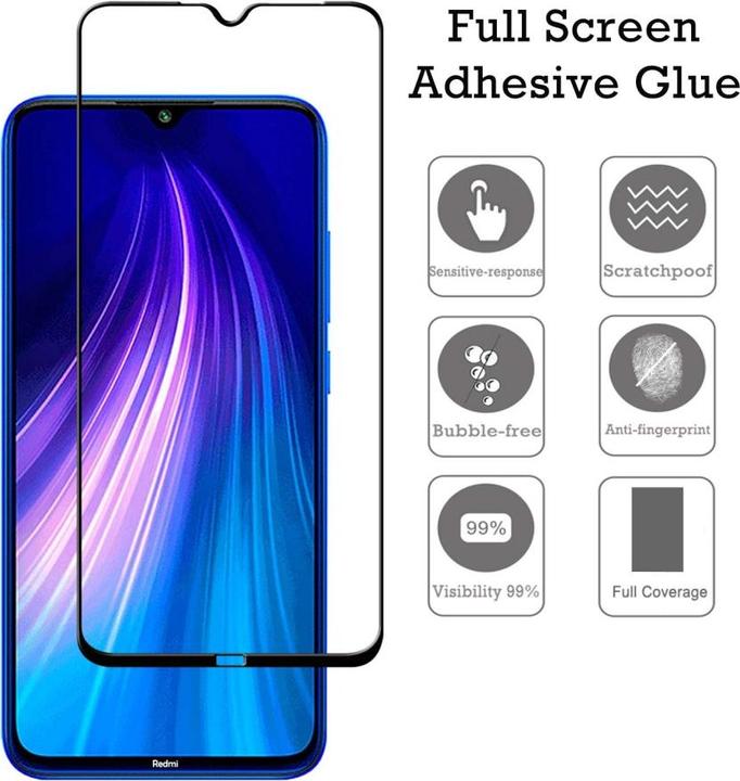 Immagine prodotto Screenguard Xiaomi Redmi Note 8 Pellicola di vetro protettiva a schermo intero 2.5D 9H (1 Pezzo/i, Xiaomi Redmi Nota 8)