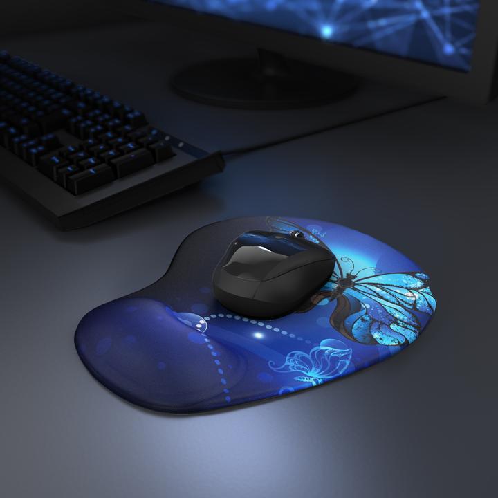 Image du produit CSL Tapis de souris avec coussinet en gel & repose-poignets, tapis de souris confort Office, butterfly