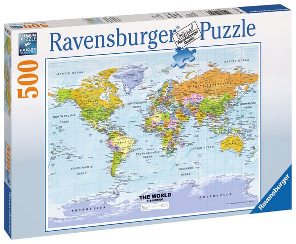 Image du produit Ravensburger Carte du monde, politique (500 pièces)