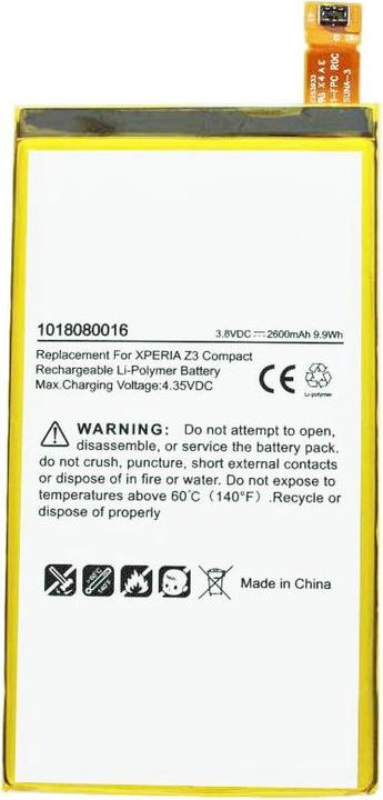 Actual product image Sony Ericsson XPERIA Z3 Compact battery, LIS1561ERPC
