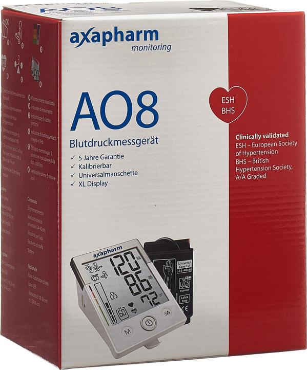 Immagine prodotto Axapharm Misuratore di pressione AO8 (Sfigmomanometro per braccio)