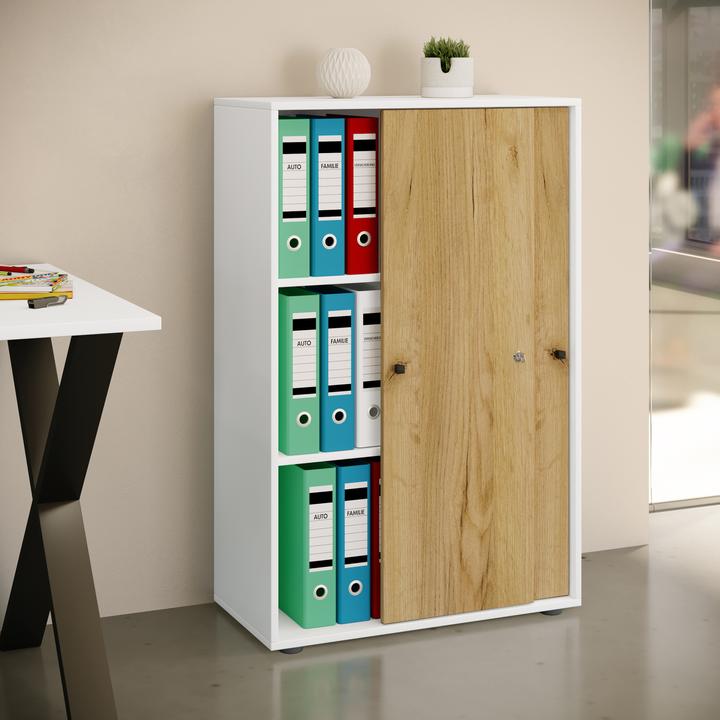 Produktbild VCM Büroschrank Schiebetüren Lona 3fach (70 x 37 x 111 cm)