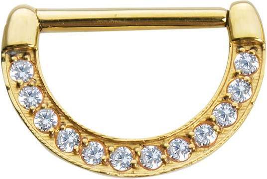 Produktbild Bijouteria Brustpiercing (Chirurgenstahl 316L, PVD Beschichtung (goldfarbig), Zirkonia)