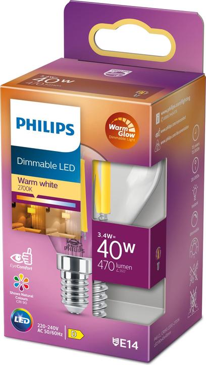 Productafbeelding Philips LED Oogcomfort (E14, 3.40 W, 470 lm, 1 x, D)