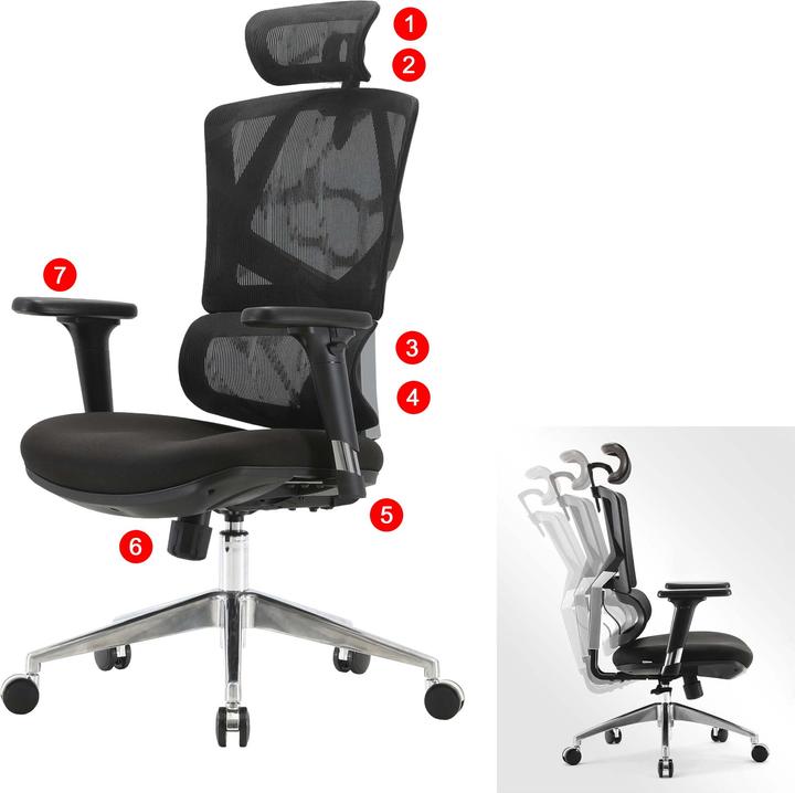 Image du produit Sihoo Chaise de bureau avec soutien lombaire