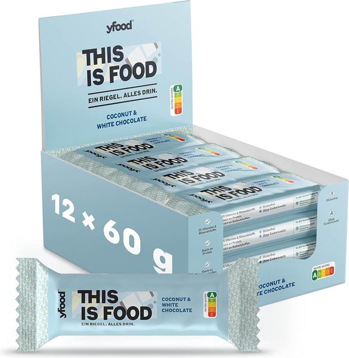 Immagine prodotto YFood Cocco e cioccolato bianco (Cioccolato bianco, Cocco, 12 pz., 720 g)