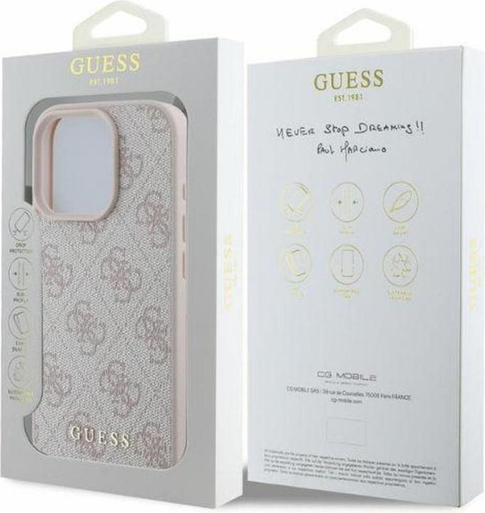 Actual product image Guess GUHCP16LG4GFPI iPhone 16 Pro różowy/pink HC PU 4G Classic (Apple iPhone 16 Pro)