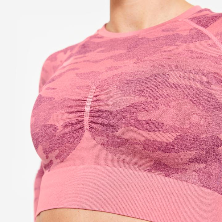 Produktbild Domyos Langarmshirt Crop Top Damen - rosa (L)