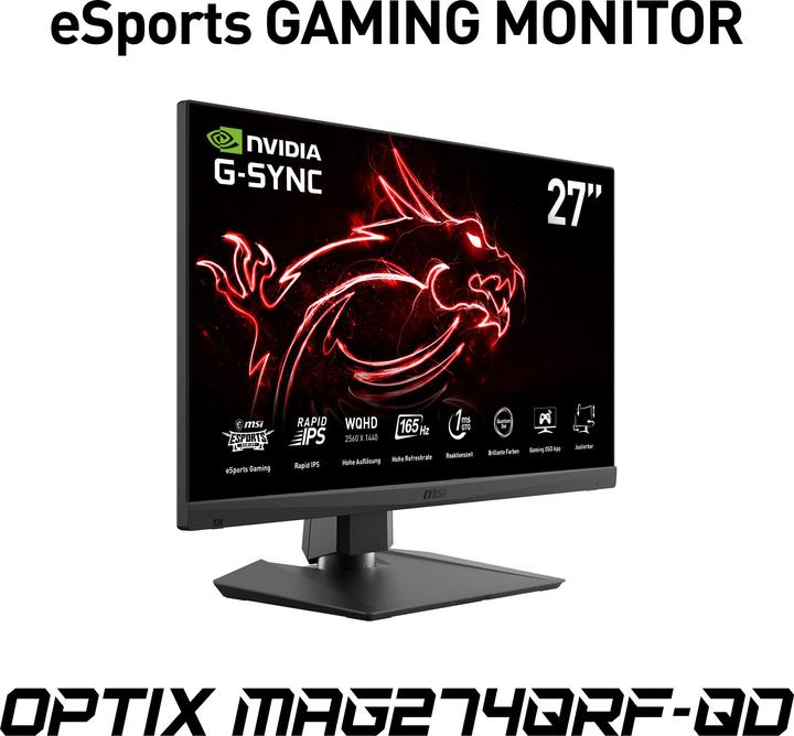Actual product image MSI Optix MAG274QRF-QD (2560 x 1440 pixels, 27")