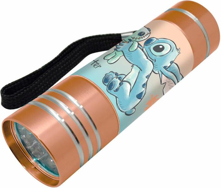 Actual product image Kids Euroswan Disney Stitch sortierte Aluminium-LED-Taschenlampe (17 cm)