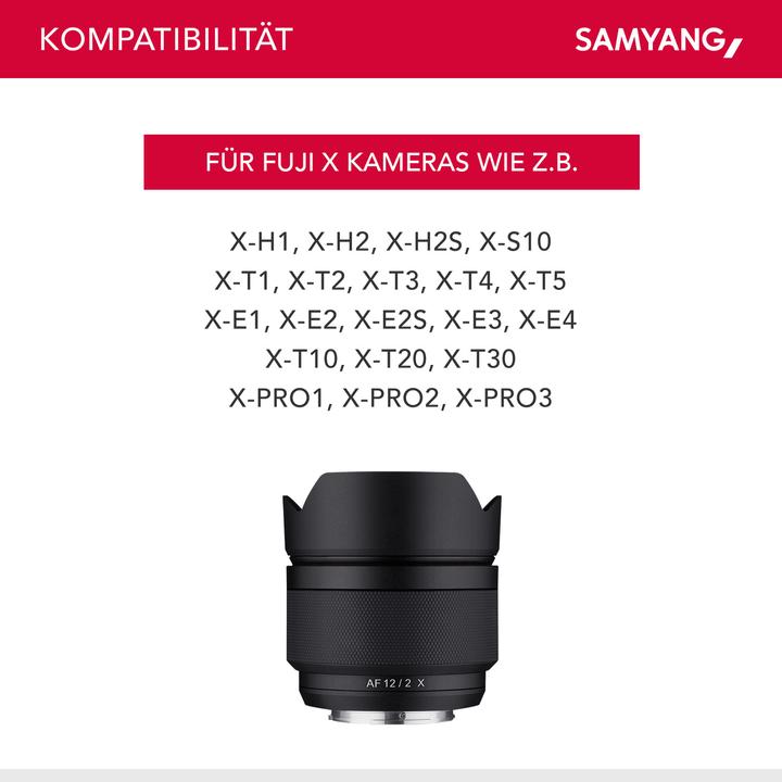 Image du produit Samyang AF 12mm f/2 Fujifilm X (Fujifilm X, APS-C / DX)