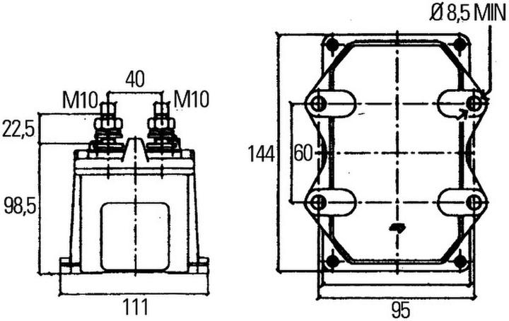 Produktbild Hella Hauptschalter Batterie geschraubt mit sep. Spule 2 polig 24V