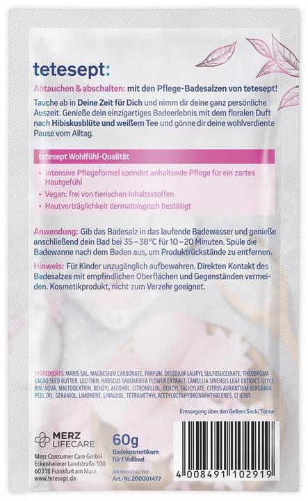 Valori nutrizionali e ingredienti Tetesept Sali da bagno Il tuo tempo per te (Sali da bagno)