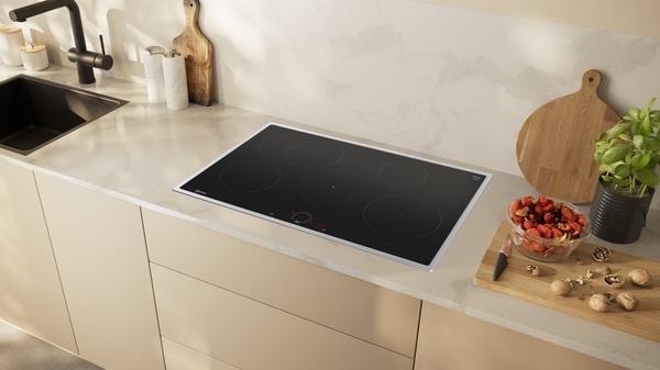 Produktbild Neff N 70, Induktionskochfeld, 80 cm, Schwarz, Mit Rahmen aufliegend, T58SHF1L0
