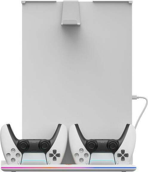 Produktbild Canyon CS-5, PS5 Charger stand, with RGB light,, with + cable, 475±, Baltas (PS5)