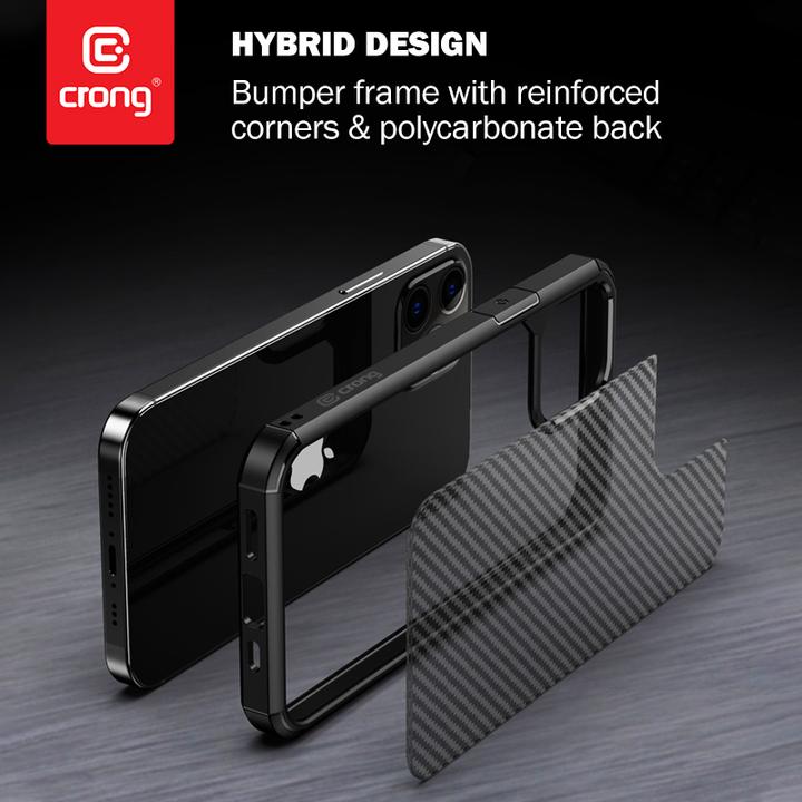 Immagine prodotto Crong Hybrid Carbon - Custodia per iPhone 12 Mini nero (Apple iPhone 12 mini)