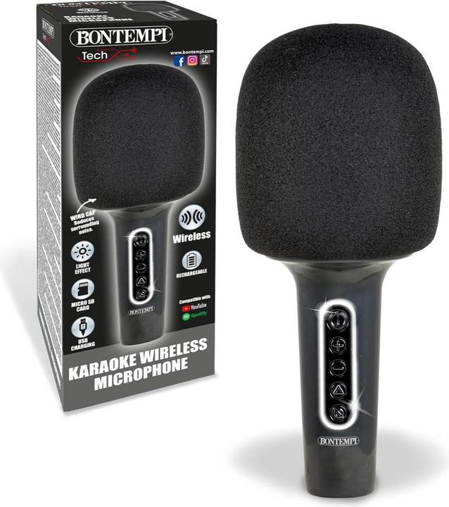 Actual product image Bontempi Microfono Karaoke wireless con altoparlante, riduzione rumore di sottofondo ed effetti luminosi